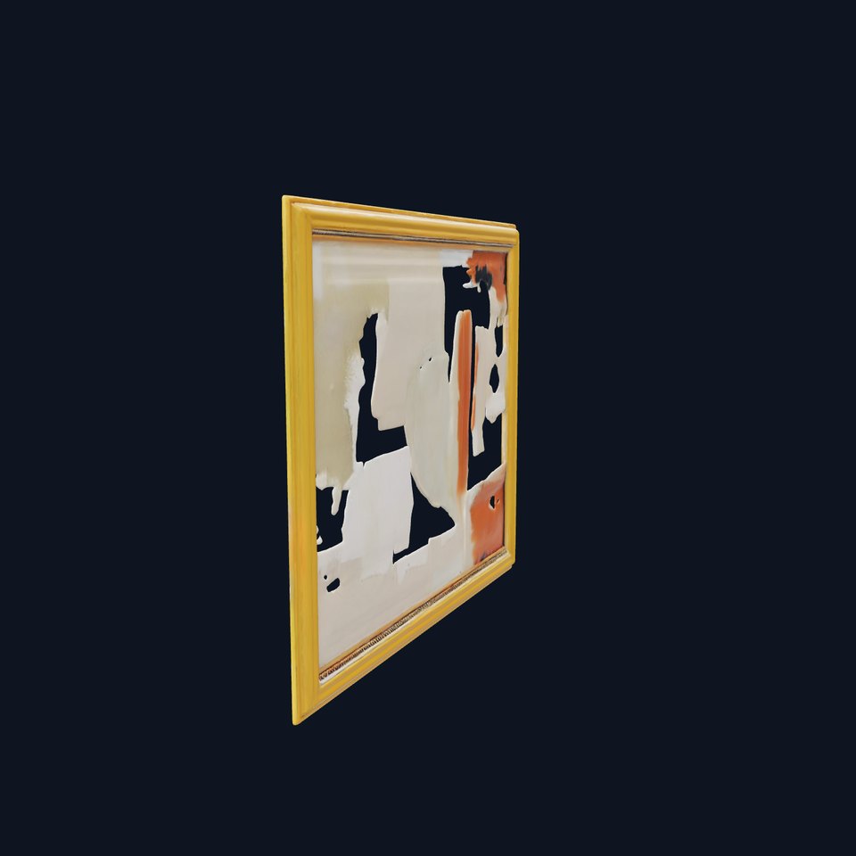 Abstract Art Gold Frame Painting model pack